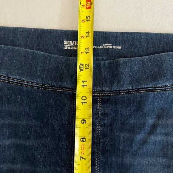 Signature Levi Strauss Women Blue Pull-On Super Skinny Jeans Sz 28L Stretch NWT - Picture 10 of 11